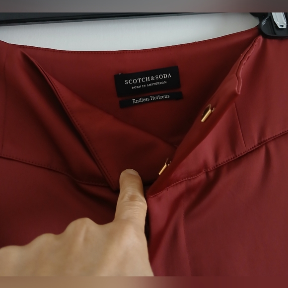 NWOT SCOTCH & SODA Endless Horizons wide legs pants, Size XS in dark red - Picture 3 of 6